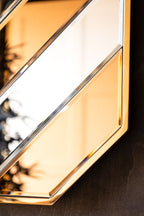 Miroir mural en cuivre inspiré des années 70