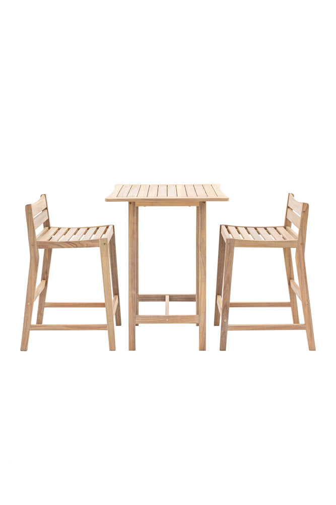 Ensemble de table de bar de jardin en bois d'acacia