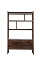 Vitrine en bois d'acacia et marbre