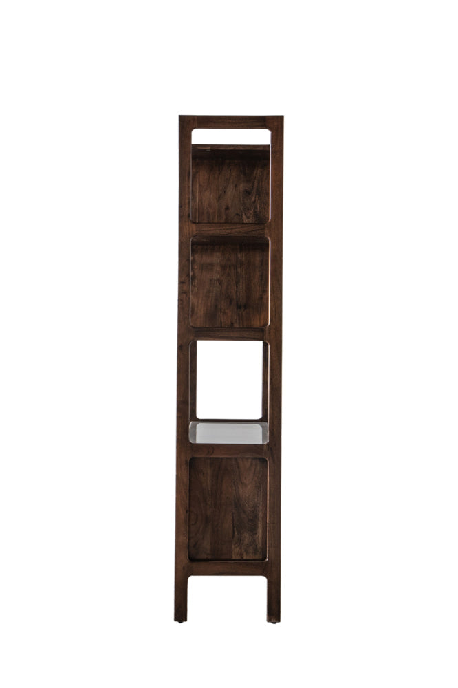 Vitrine en bois d'acacia et marbre