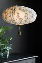 Abat-jour Easyfit en bambou et pompon vert