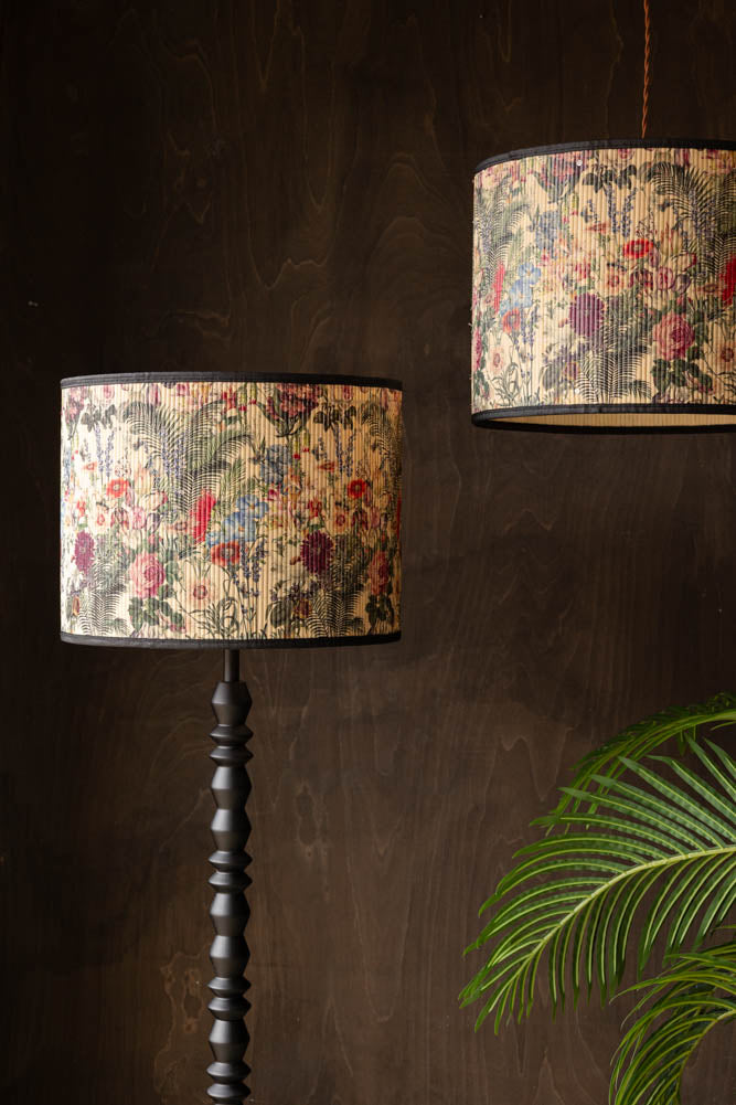 Abat-jour Easyfit en bambou à imprimé floral