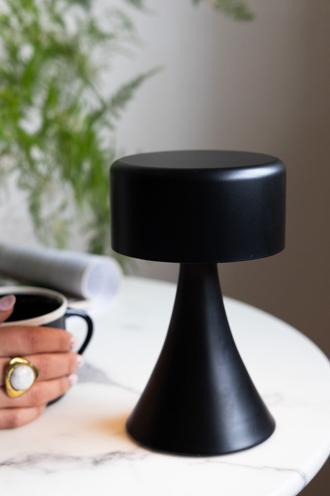 Lampe de table sans fil à piles, noire