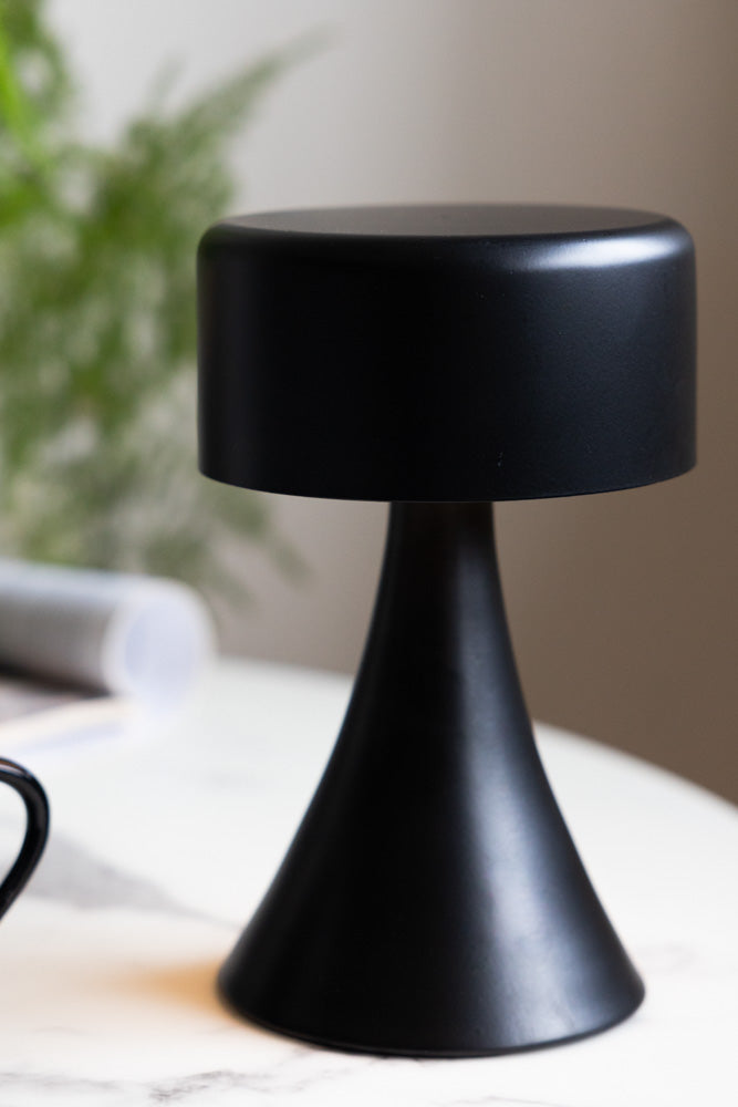 Lampe de table sans fil à piles, noire