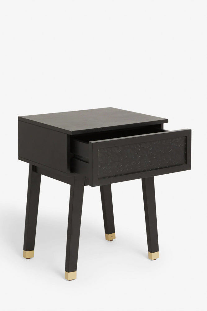 Table de chevet à imprimé léopard noir