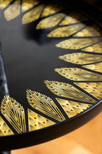 Table d'appoint d'inspiration Art déco noire et dorée