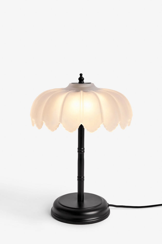 Lampe de table désertique noire et blanche