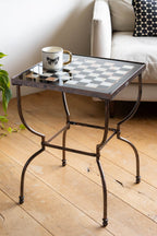 Table d'appoint d'échecs effet bronze