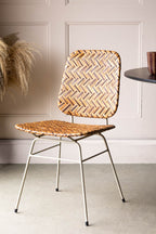 Chaise de salle à manger en rotin tressé