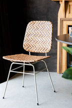 Chaise de salle à manger en rotin tressé