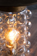 Table d'appoint et lampadaire en verre à bulles