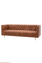 Canapé 3 places Chesterfield en cuir marron antique