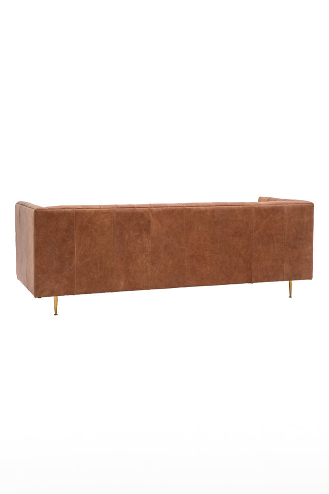 Canapé 3 places Chesterfield en cuir marron antique