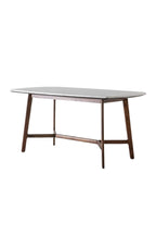 Table à manger courbée en acacia et marbre