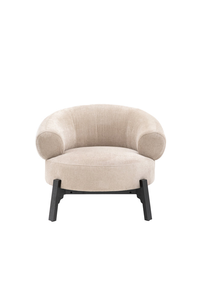 Magnifique fauteuil d'appoint incurvé de couleur crème