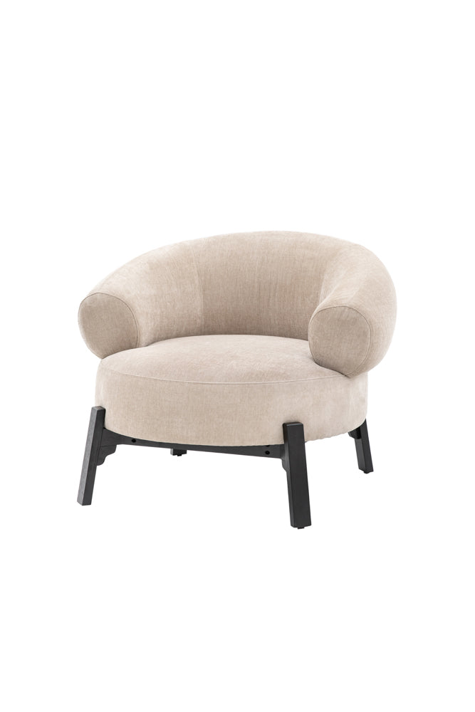 Magnifique fauteuil d'appoint incurvé de couleur crème