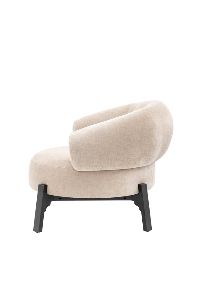 Magnifique fauteuil d'appoint incurvé de couleur crème