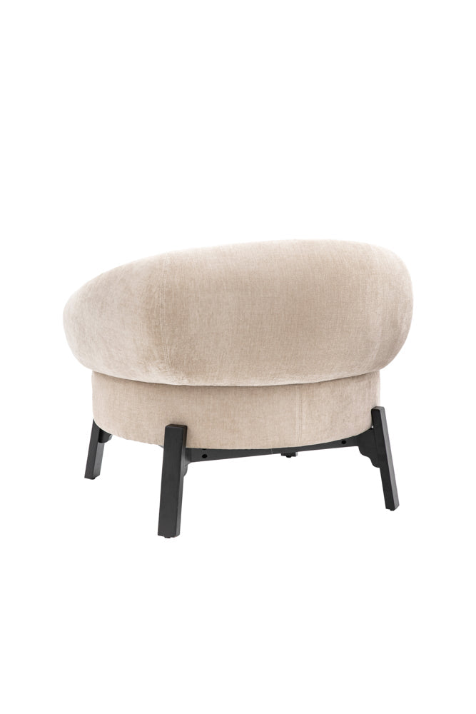 Magnifique fauteuil d'appoint incurvé de couleur crème