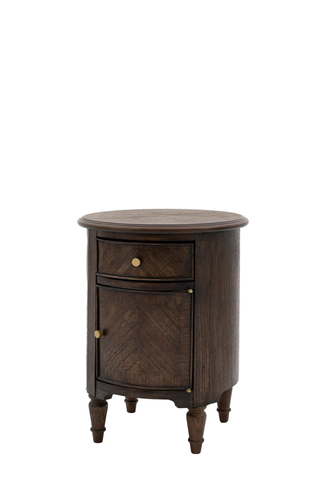Table d'appoint en bois marron foncé