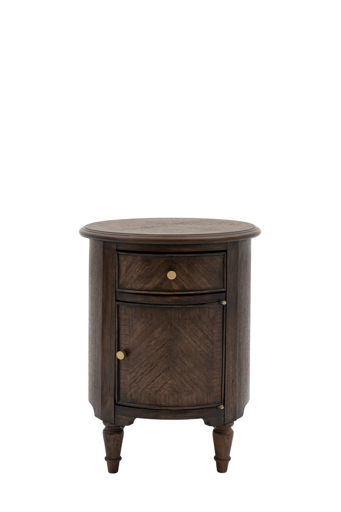 Table d'appoint en bois marron foncé