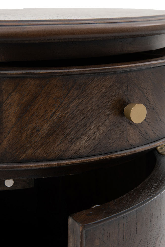 Table d'appoint en bois marron foncé