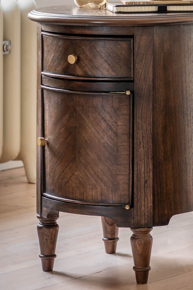 Table d'appoint en bois marron foncé