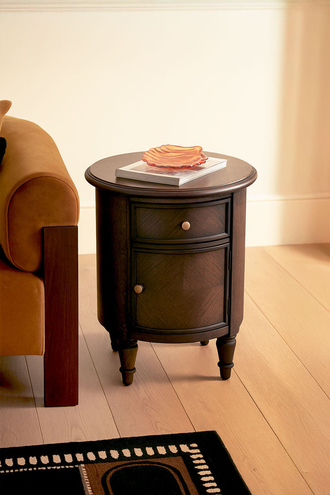 Table d'appoint en bois marron foncé