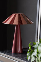 Lampe de table à rayures rouge foncé
