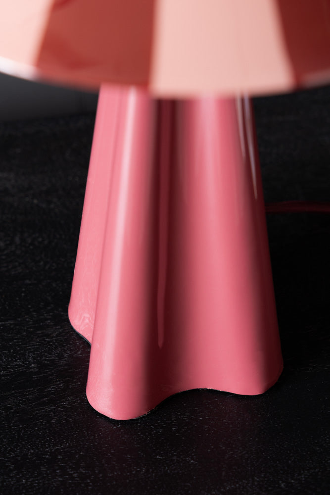 Lampe de table à rayures rouge foncé