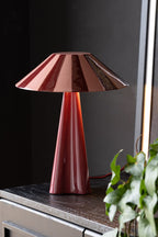 Lampe de table à rayures rouge foncé