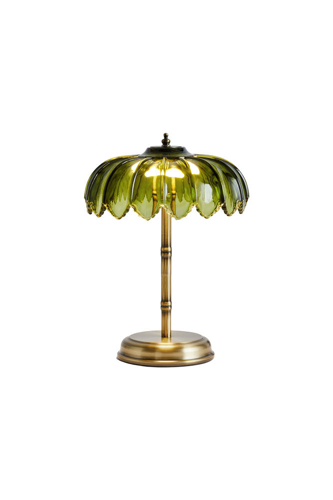 Lampe de table désertique dorée et verte