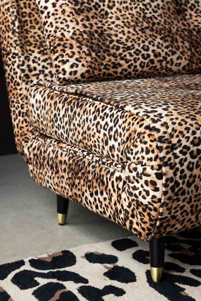 Grand canapé-lit 2 places Mabel en velours Leopard Love