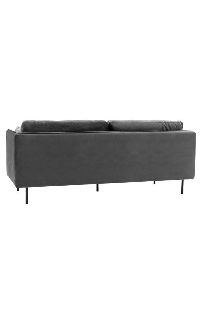 Canapé 3 places moderne en velours gris anthracite