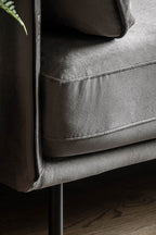 Canapé 3 places moderne en velours gris anthracite
