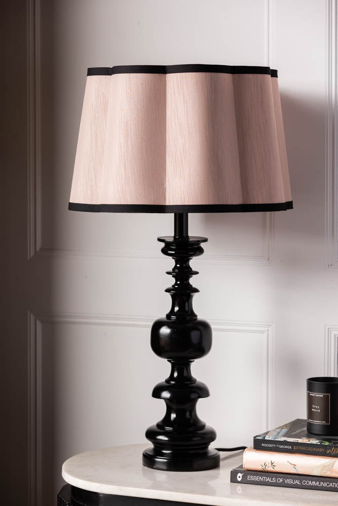 Abat-jour festonné rose blush
