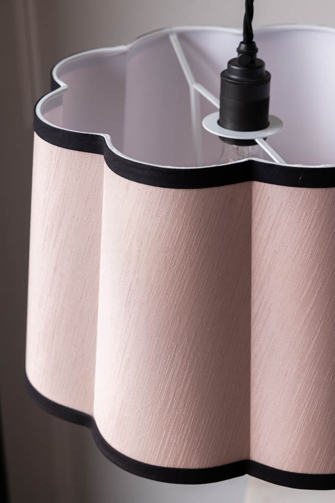 Abat-jour festonné rose blush