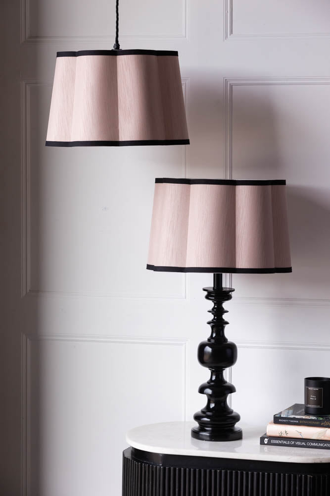 Abat-jour festonné rose blush