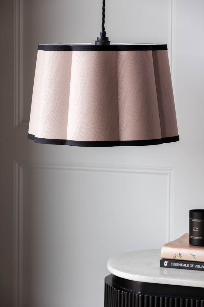 Abat-jour festonné rose blush