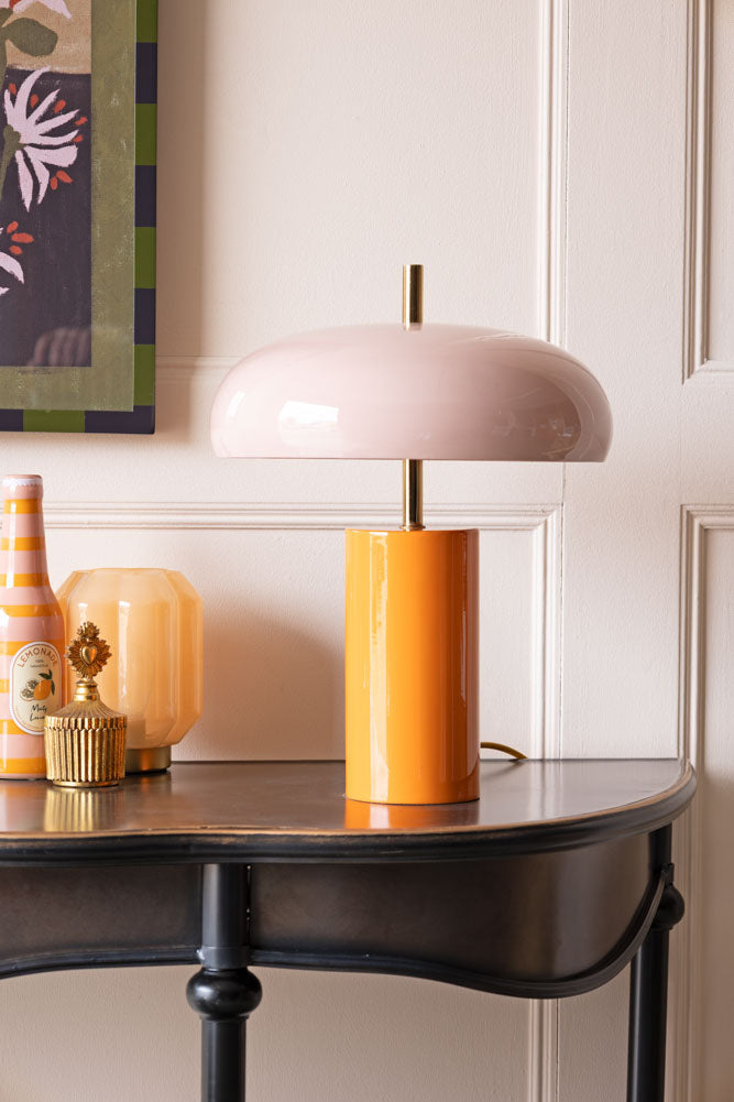 Lampe de table rose et orange