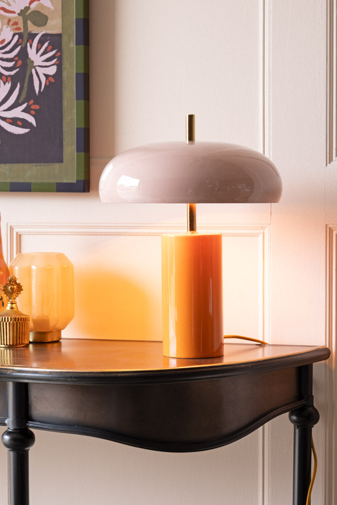 Lampe de table rose et orange