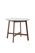 Table à manger ronde en acacia et marbre