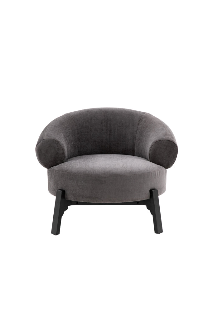 Magnifique fauteuil d'appoint incurvé gris