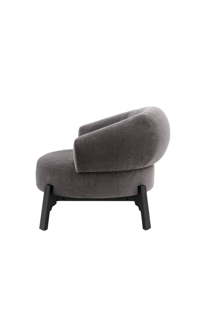 Magnifique fauteuil d'appoint incurvé gris