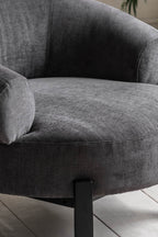 Magnifique fauteuil d'appoint incurvé gris