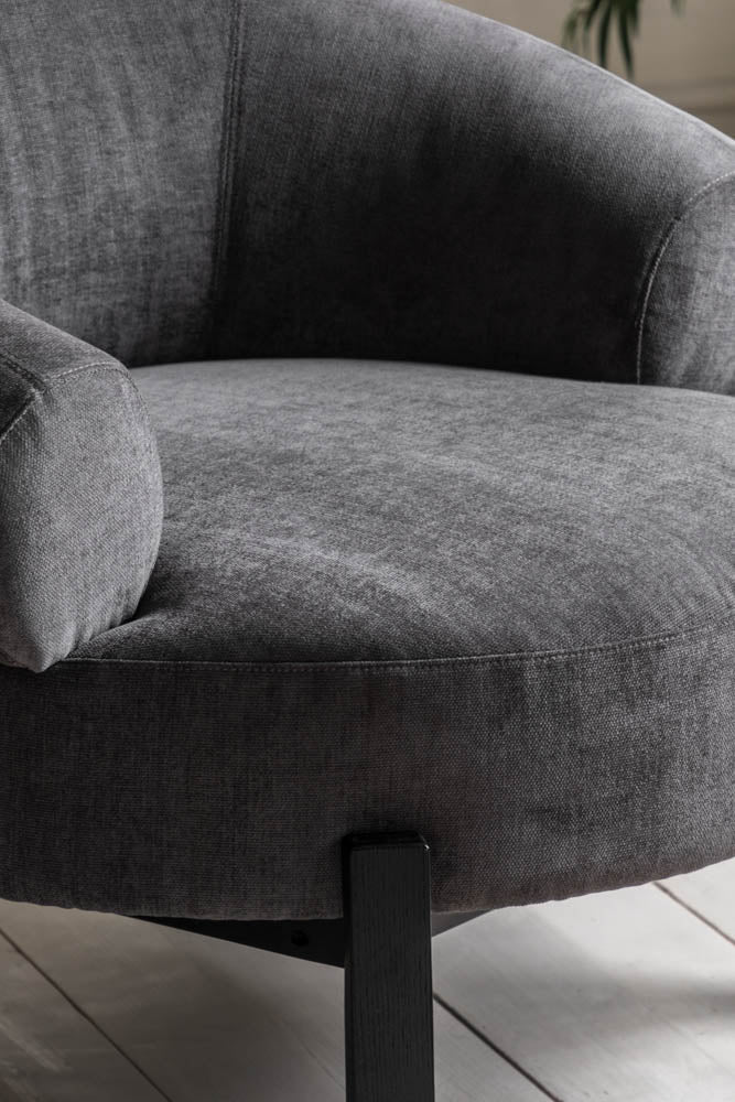 Magnifique fauteuil d'appoint incurvé gris