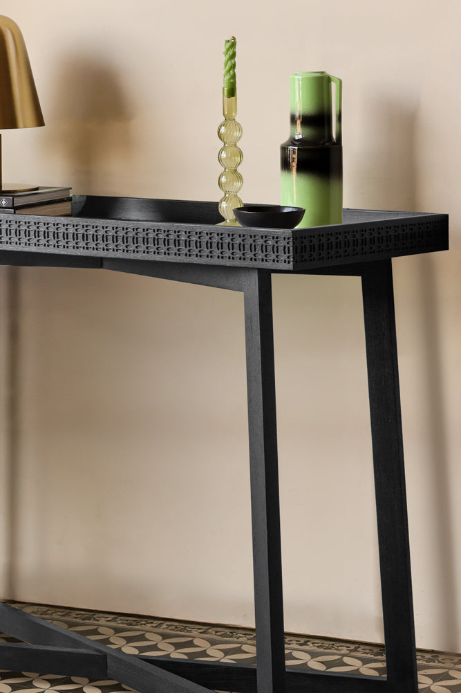 Table console élégante en bois de manguier
