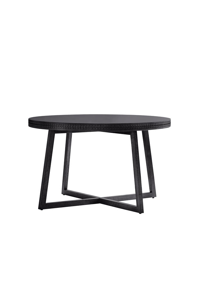 Table à manger ronde élégante en bois de manguier