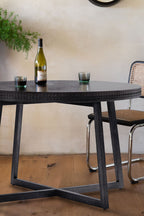 Table à manger ronde élégante en bois de manguier