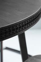 Table à manger ronde élégante en bois de manguier