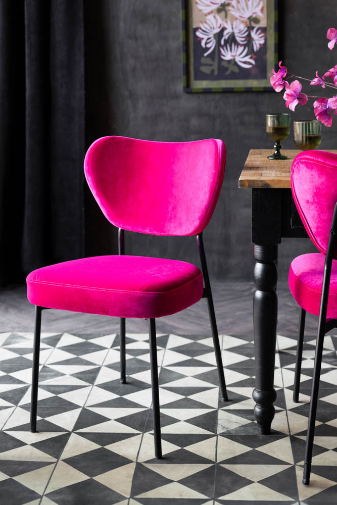 Lot de 2 chaises de salle à manger rose vif Harry's